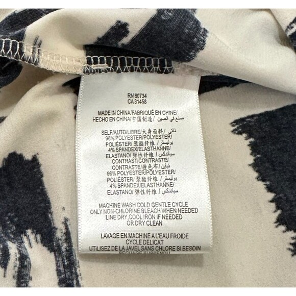 Max and Cleo Womens Dress M Sheath Black White V Neck 3/4 Sleeve Stretch - Picture 8 of 10